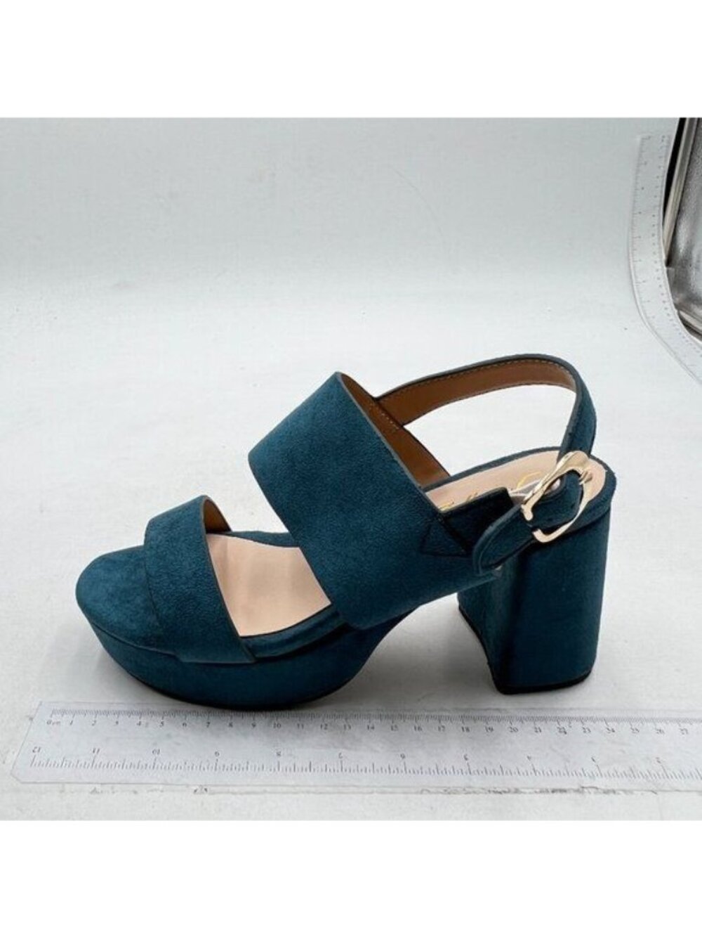 FOWT Women's Platform Heels Lightweight Chunky Open Toe Stylish Ankle Strap Blue